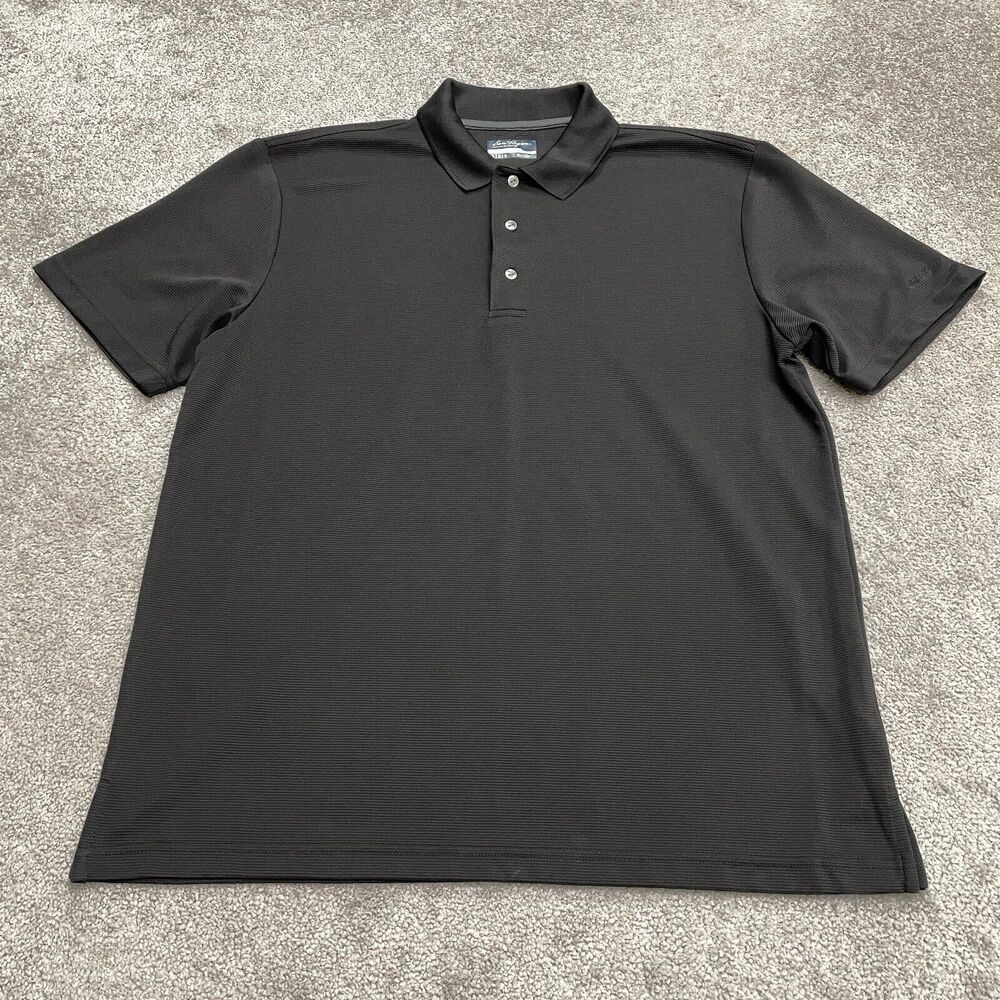 Ben Hogan Performance Polo Shirt Men Large Black Short Sleeve Golf Tennis Active